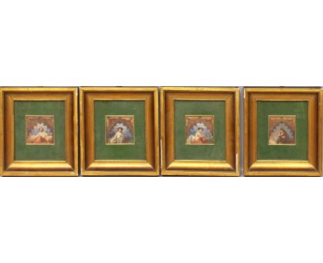 Conconi, Mauro (1815 Mailand 1860), att. Zyklus in vier Teilen: Die vier Jahreszeiten. Mischtechnik/Karton, unsigniert und au