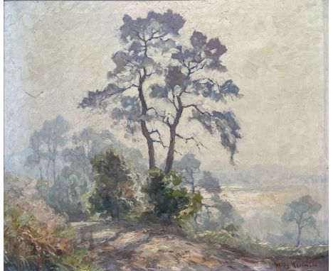 Herrmann, Willy (1895 Berlin 1963) "Spätsommer an der Havel", so auf Künstler-Etikett betitelt. Öl/Lwd., re. u. sign. 60x 70 