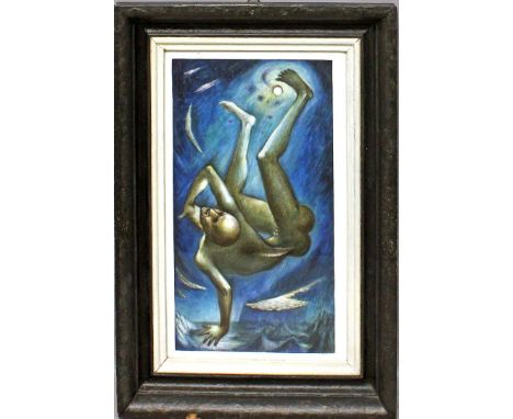 Smetana, Jan Daniel (1934-1991) Stürzender Ikarus. Mischtechnik, verso auf Etikett bez/betitelt. 47x 26 cm. R.