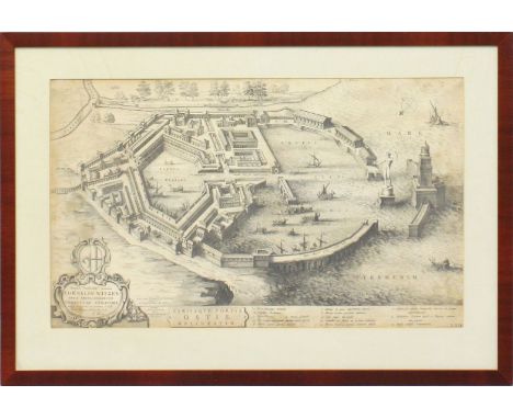 Blaeu, Joan (1599 Alkmaar - Amsterdam 1673) "Utriusque Portus OSTIAE Delineato", so in der Platte betitelt. Kupferstich (besc