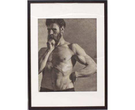 Possin, Rudolf (1861 Magdeburg - Berlin 1922) Männlicher Halbakt. Mischtechnik/Papier (Randeinriss), re. u. sign. Ca. 56x 44 