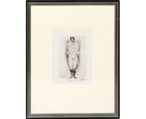 Corinth, Lovis (1858 Tapiau-Zandvoort 1925) "Weinendes Mädchen" (1899). Radierung (nicht ausgerahmt), u. mit Bleistift sign. 