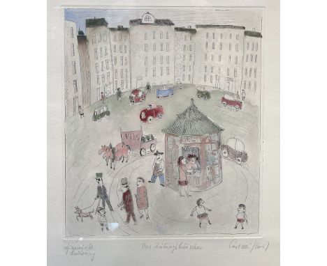 Mühlenhaupt, Kurt (1921 Klein Ziescht- Berlin 2006) "Das Zeitungshäuschen", so mittig u. mit Bleistift betitelt, re. u. sign.