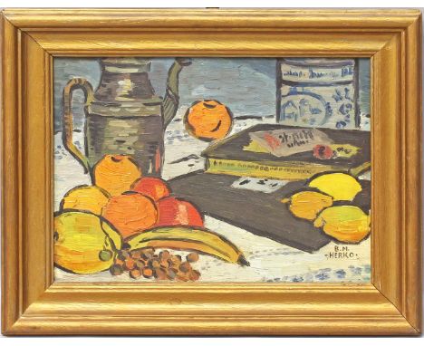 Herko, Berthold Martin (1897 Chemnitz - Berlin 1988) Stillleben mit Obst. Öl/Lwd., re. u. sign., verso wohl dat. III/30. 30x 