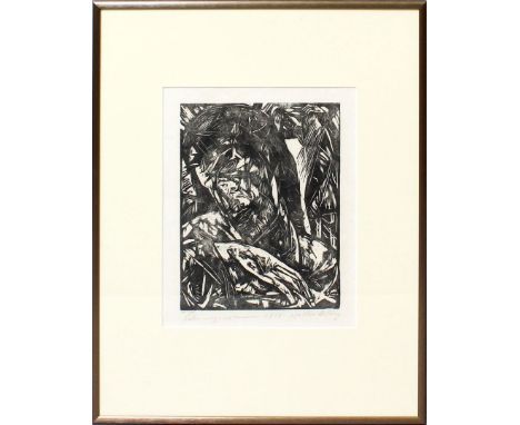 Helbig, Walter ( 1878 Falkenstein/Vogtl - Ascona 1968) "Schmerzensmann", so mit Bleistift betitelt, re. u. sign. und dat. 191