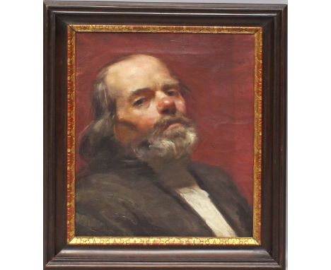 Portraitist (Frankreich, Anf. 20. Jh.) Portrait eines bärtigen Mannes - eventuell des Schriftstellers Paul Verlaine. Öl/Lwd. 