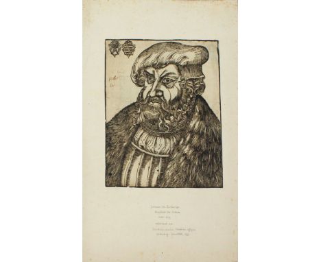 Holzschnitt (um 1563) Portrait des Johann der Beständige, Kurfürst von Sachsen (1469-1532). Holzschnitt/Papier (Kanten montie
