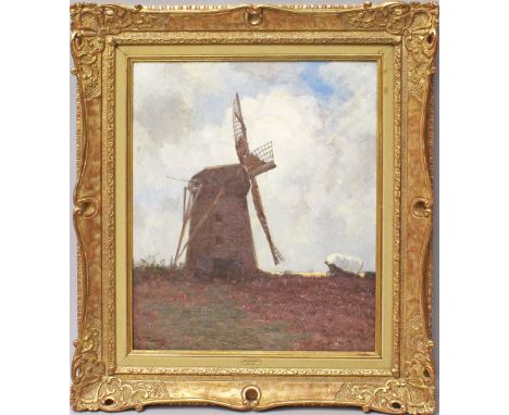 Roessingh, Louis Albert (1873-1951) Landschaft mit Windmühle. Öl/Lwd., li. u. sign. und dat. 1908, verso altes Künstleretiket