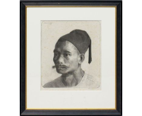 Dooijewaard, Willem (1892 Amsterdam - Blaricum 1980) "Een Maleier". Lithographie (stockfleckig), re. u. mit Bleistift sign., 