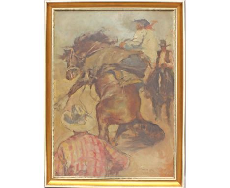 Fried, Pal (1893 Budapest - New York 1976) Rodeo. Mischtechnik/Karton, re. u. sign. Ca. 72x 99 cm. R. 