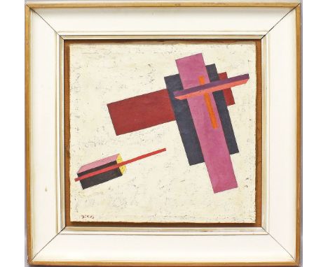 Unbekannter Künstler im Stil der russischen Suprematisten. Suprematistische Komposition. Öl/Lwd., bez. 41x 41 cm. R. 