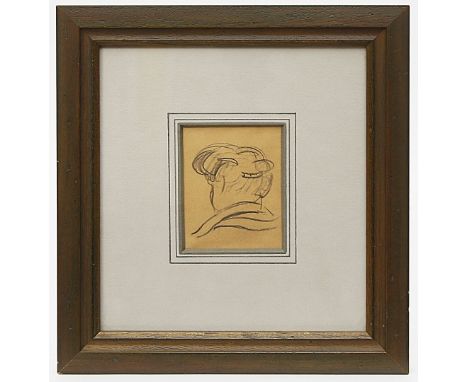 Zille, Heinrich (1858 Radeburg - Berlin 1929) "Frauenstudie", so verso auf Etikett betitelt. Kohlezeichnung/Papier, verso mit