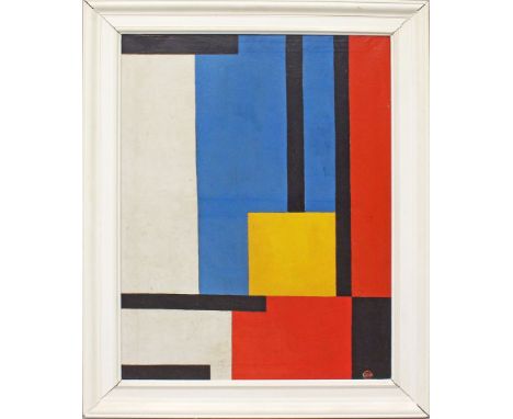 Unbekannter Maler im Stil des Konstruktivismus. Konstruktivistische Komposition. Öl/Lwd. (rest.). 80x 59 cm. R.