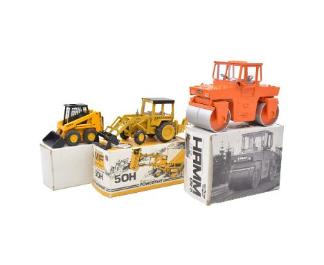 Conrad and NZG die-cast model vehicles, three including Conrad ref. 2952 Massey Ferguson 50H, boxed; NZG ref. 224 HAMM DV8 ro