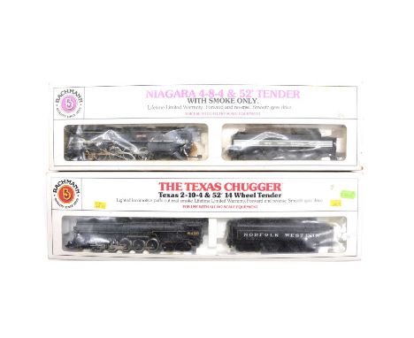 Bachmann HO gauge model railway steam locomotives and tenders, two including NYC 4-8-4 Niagara 'North Star' no. 6008, missing
