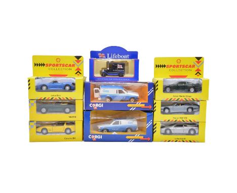 Corgi, Maisto and Lledo die-cast model vehicles, nine including Corgi ref. C496/18 Ford Escort, British Gas livery; ref. 496/