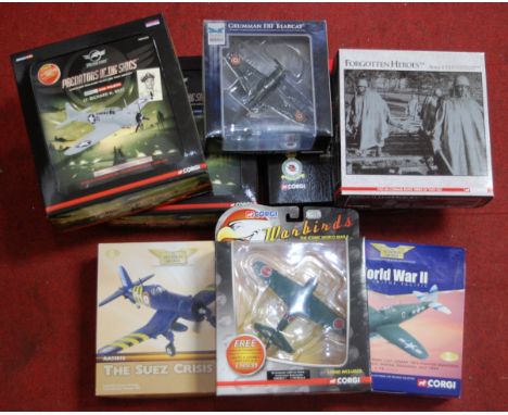 Eight boxed mixed scale aircraft and military and diecast, to include Corgi Aviation Archive, Skymax Models etc, examples inc