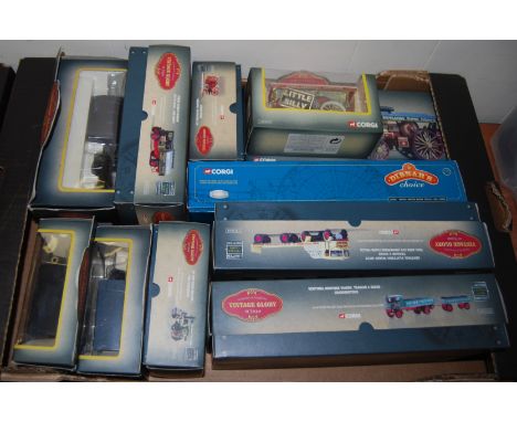 One box containing eleven various boxed Corgi Vintage Glory of Steam and Dibnah's Choice steam related diecast vehicles and a