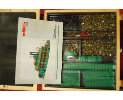 A Marklin No.1082 boxed construction kit for a Mississippi steam paddleboat, appears as issued in the original pine labelled 