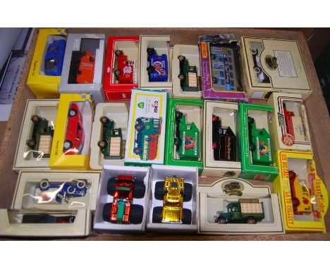 One tray containing a quantity of Corgi, Matchbox and Lledo Days Gone diecasts, to include OXO examples