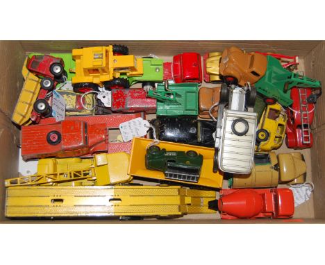 One tray containing a quantity of playworn and re-painted diecasts, to include a Dinky No.430 breakdown truck, a Matchbox Sup