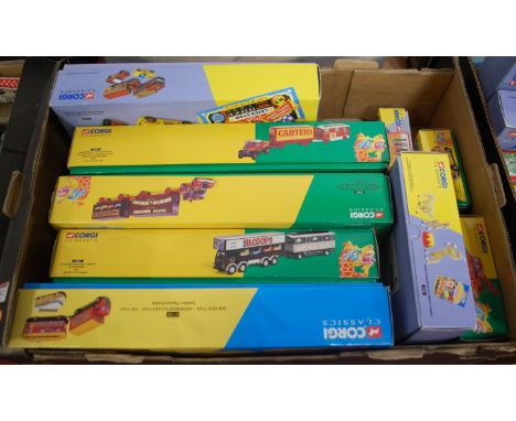 One box containing a quantity of boxed as-issued Corgi Classics circus related diecasts, to include a Silcock's Leyland dodge