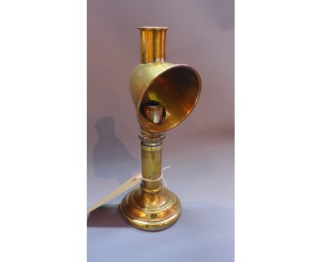 A campaign brass oil lamp. 