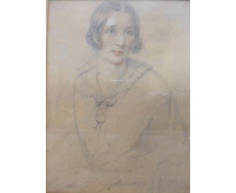 An early 20th Century British school, portrait of a lady 'Mrs William Ellis', pencil drawing bears label to verso, 24cm x 18c