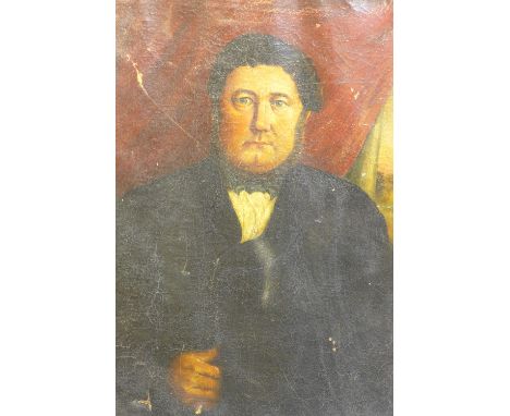 An 18th Century British school, portrait of a gentleman, oil on canvas, inscribed to frame 'Mr Jarrald Church End, Redbourne'