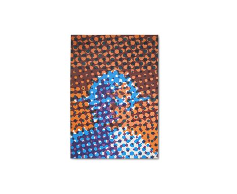 Alain Jacquet (1939-2008)Portrait of a Man  1964 signé, titré et daté 1964 au reversencre sérigraphique sur toilesigned, titl