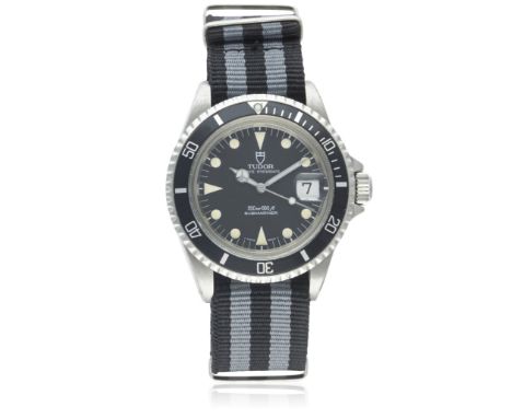 A GENTLEMAN'S STAINLESS STEEL ROLEX TUDOR PRINCE OYSTERDATE SUBMARINER WRIST WATCH CIRCA 1981, REF. 79090  D: Matt black dial