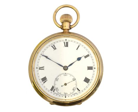 A 9ct gold open face pocket watch by Rotherham & Sons Ltd.,  A 9ct gold open face pocket watch by Rotherham &amp; Sons Ltd., 