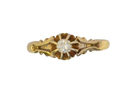 An early 20th century 18ct gold diamond single stone ring, An early 20th century 18ct gold diamond single stone ring, the old