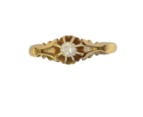 An early 20th century 18ct gold diamond single stone ring, An early 20th century 18ct gold diamond single stone ring, the old