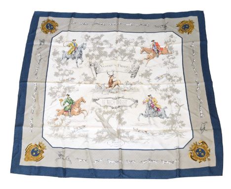A Hermès "Venerie Des Princes" silk scarf by Charles Hallo, A Hermès "Venerie Des Princes" silk scarf by Charles Hallo, the c