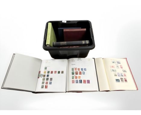 Eight albums of stamps including Tower stamp album, Barclays Classic, stamps of the world 