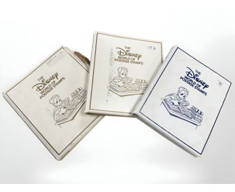 Three albums of Disney World postage stamps 