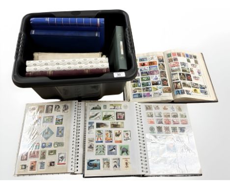 Ten albums of stamps including The Triumph, world stamps, 20th century British stamps, etc 