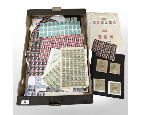 A quantity of stamp sheets, American Christmas stamps 1937, British stamps, etc.