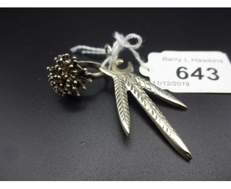SILVER LEAF PENDANT AND SILVER HEDGEHOG RING