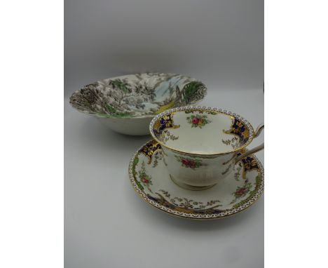 BOX OF MOSTLY CUPS AND SAUCERS INCLUDING ROYAL ALBERT