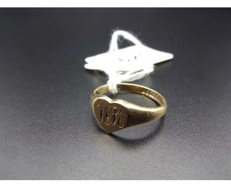 9K GOLD HEART RING 2.7g