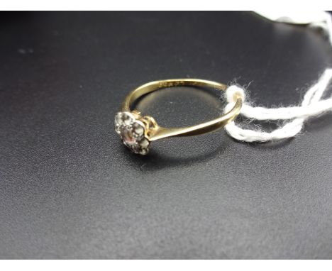 PLATINUM RING WITH WHITE STONE CLUSTER MARKED PLAT L2 958 H S9   1.3g
