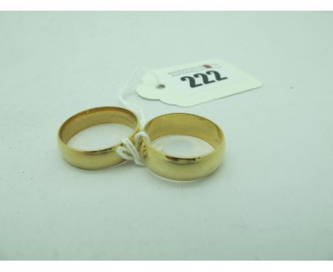 Two Plain Wedding Bands, both stamped "375" (finger sizes R, U) (total weight 10 grams).
