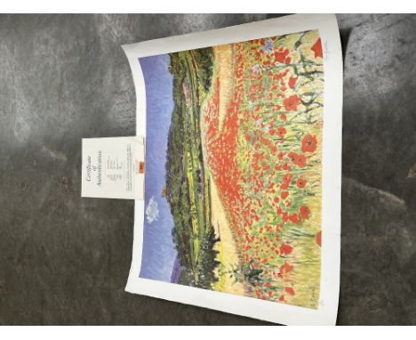 FREDERICK GORE. C.B.E; R.A; BRITISH 1913-2009. A Field of Poppies, Lacoste. Signed in pencil and numbered 68/250. Lithograph 