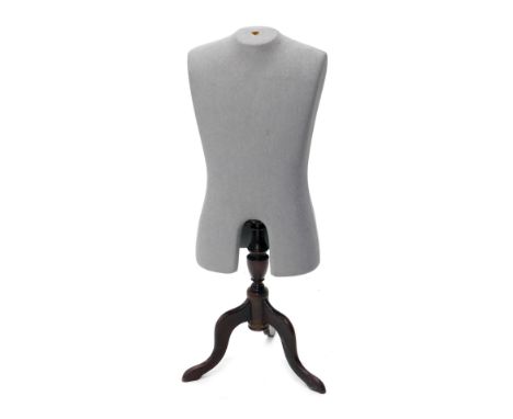 A dress maker's dummy, on turned column tripod base, 102cm high. 