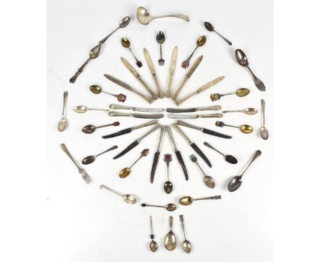 AITKIN BROS; an Edward VII hallmarked silver sauce ladle, Sheffield 1903, together with further hallmarked silver flatware an