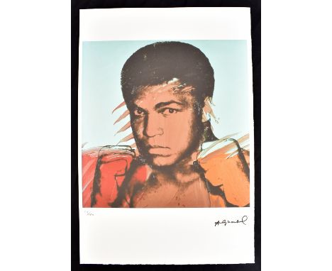  AFTER ANDY WARHOL; lithograph on wove Arches paper with deckled edges, ‘Muhammad Ali’ from the ‘Athletes’ series (1978), pri