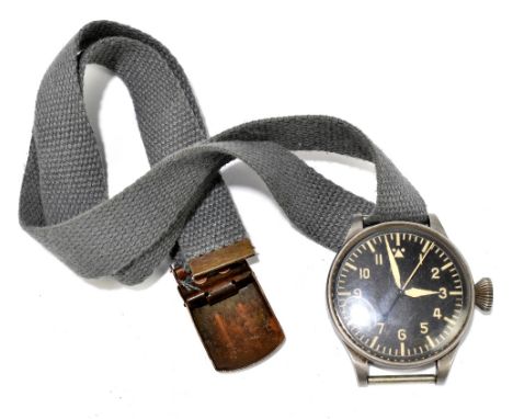IWC (INTERNATIONAL WATCH COMPANY); a rare and oversized WWII German Luftwaffe pilot's watch with indirect centre seconds and 