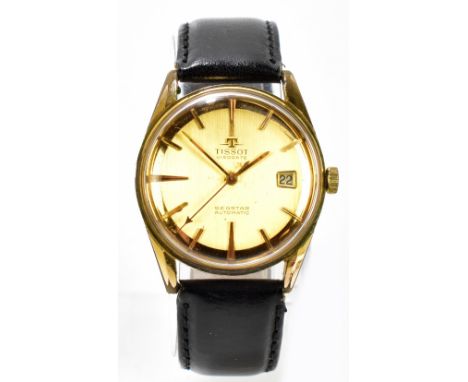TISSOT; a gentleman’s ‘Seastar’ automatic wristwatch, the gilt dial set with batons and subsidiary date aperture, diameter of
